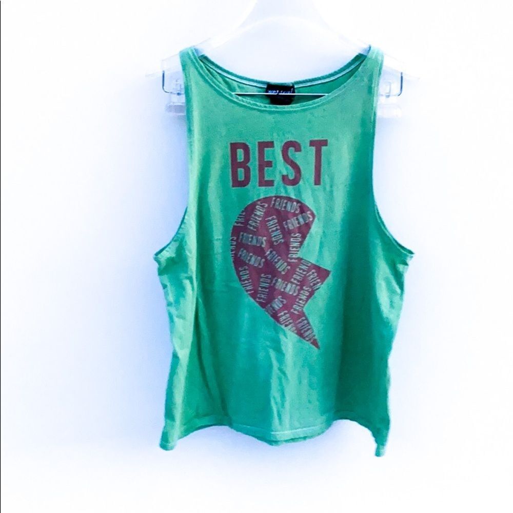 WetSeal Green Best Friends tank - Picture 2 of 10